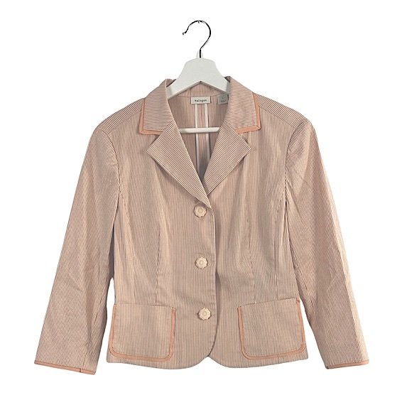 2PC Halogen Striped Suit Jacket and Ankle Capri Pants - Picture 4 of 9